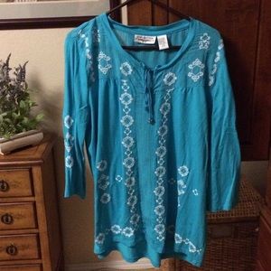 Bohemian turquoise top